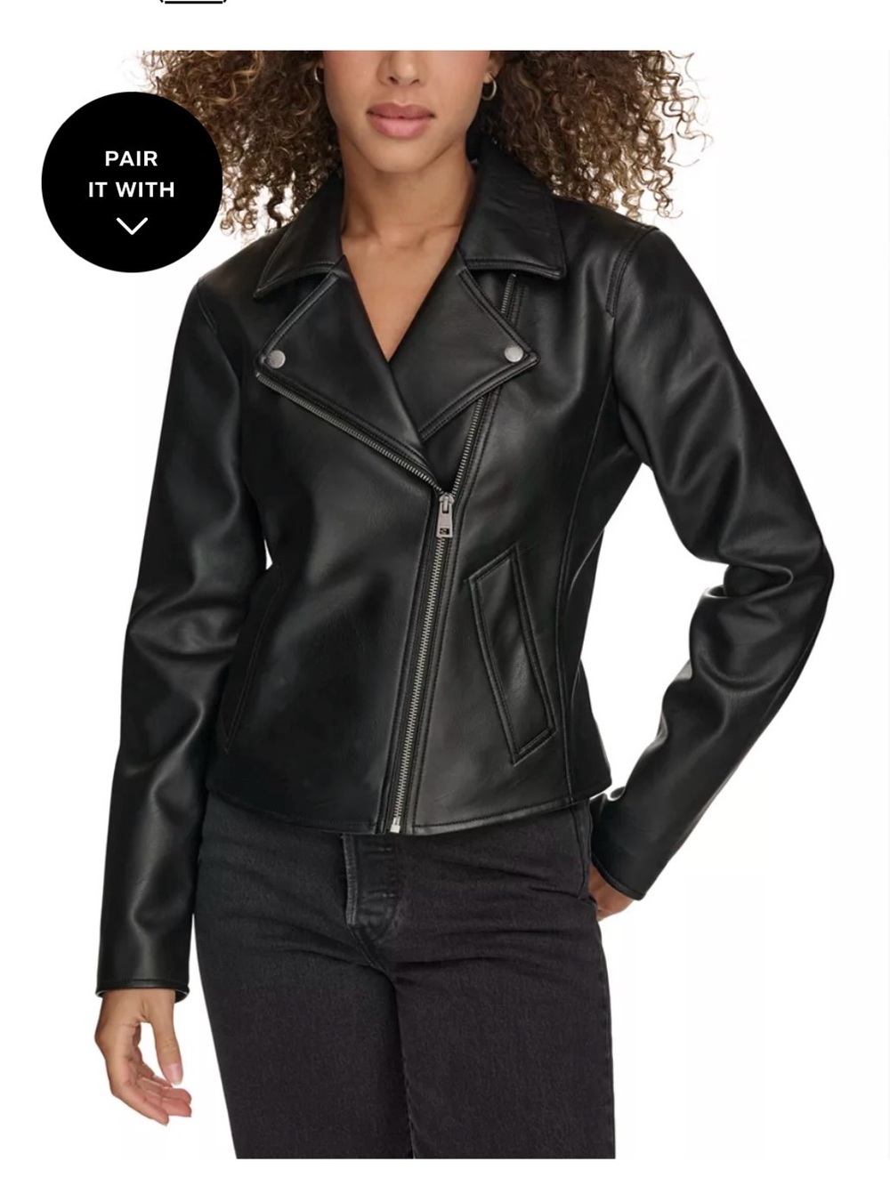 NWT! Levi’s Black Faux Leather Moto Jacket size Small!